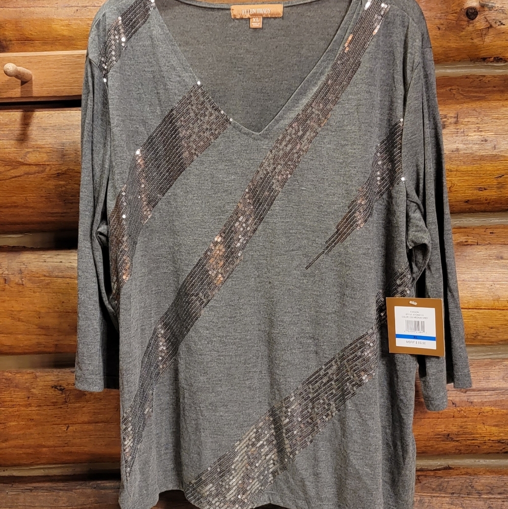 Ellen Tracy NWT, SzM pretty sequined top